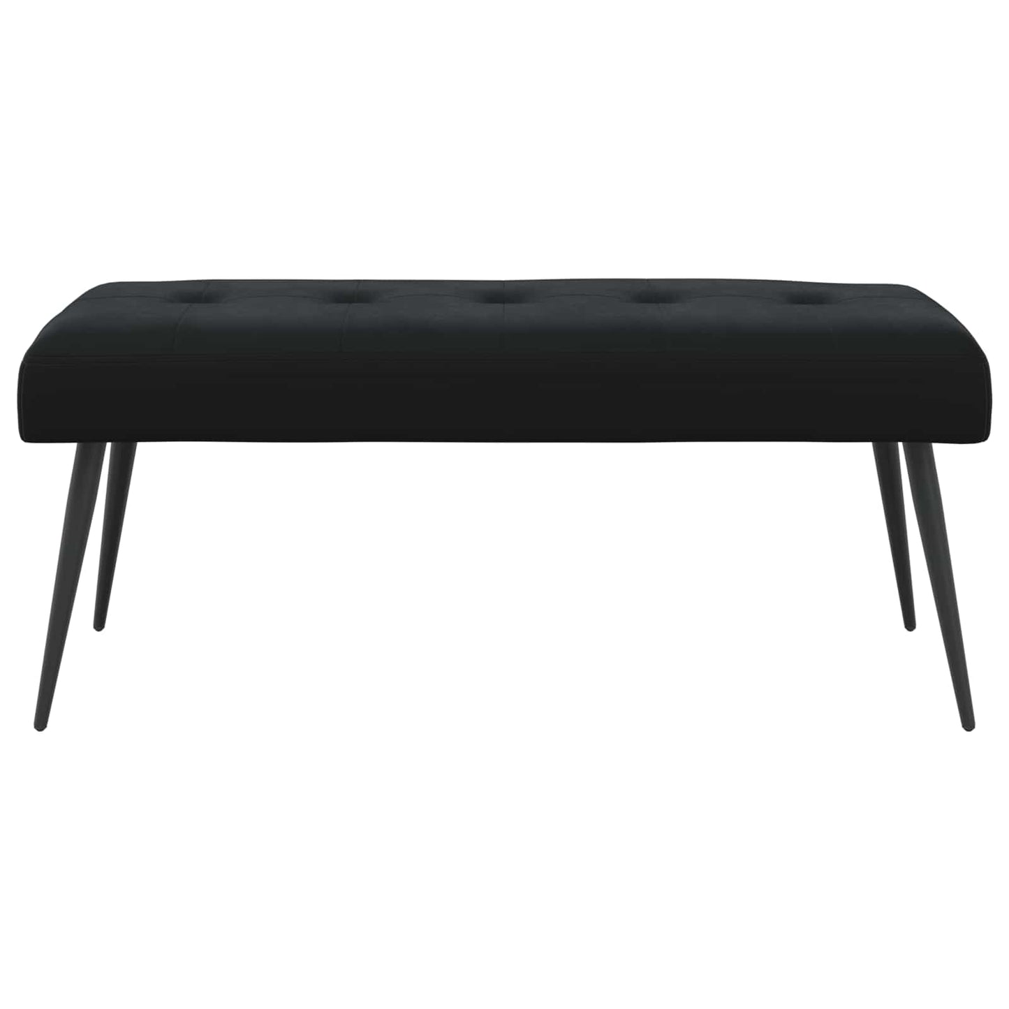 Bænk med knap tufting Sort 110 x 40 x 46 cm Fløjl
