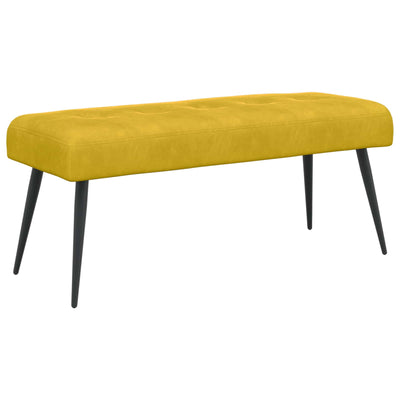 Bænk med knap tufting Gul 110 x 40 x 46 cm Fløjl
