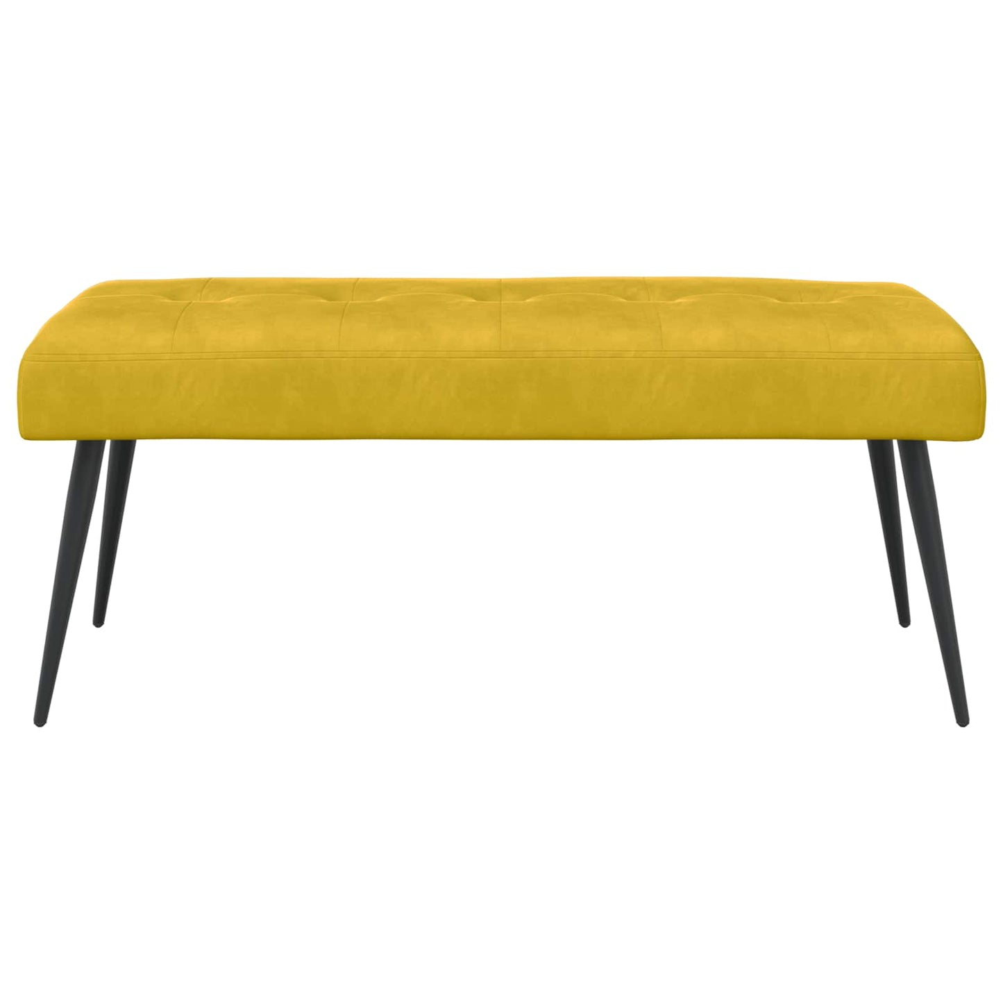 Bænk med knap tufting Gul 110 x 40 x 46 cm Fløjl