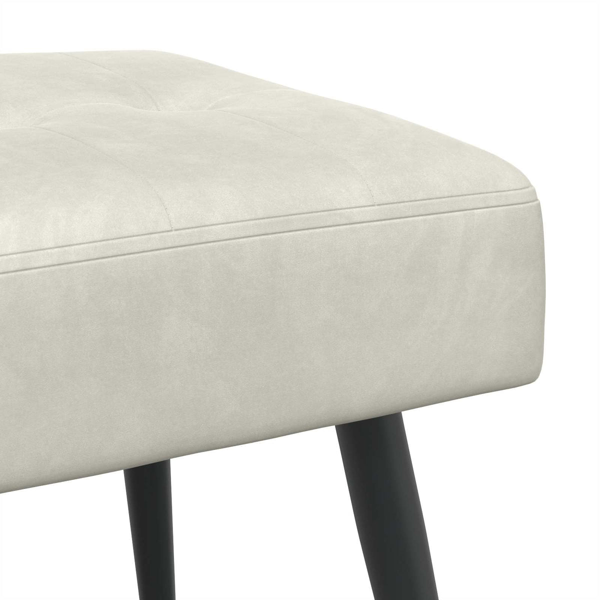 Bænk med knap tufting Cremefarvet 110 x 40 x 46 cm Fløjl