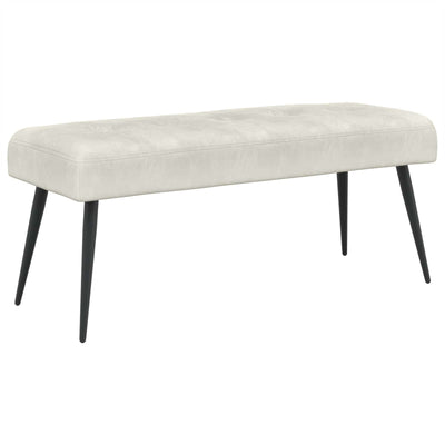 Bænk med knap tufting Cremefarvet 110 x 40 x 46 cm Fløjl
