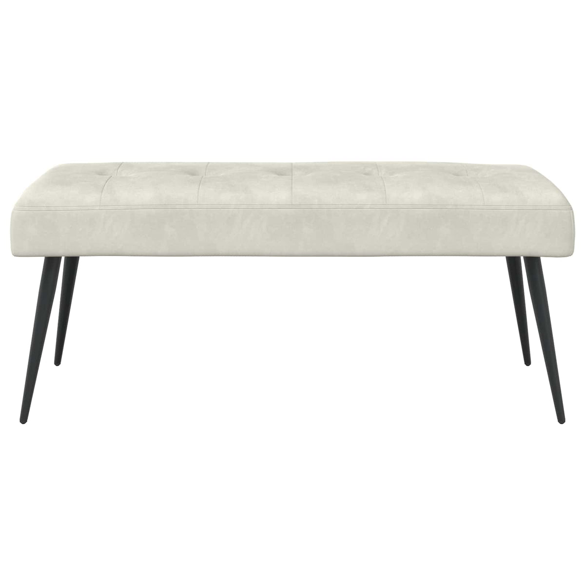 Bænk med knap tufting Cremefarvet 110 x 40 x 46 cm Fløjl