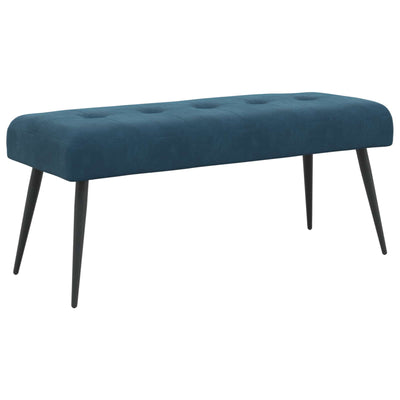 Bænk med knap tufting Blå 110 x 40 x 46 cm Fløjl