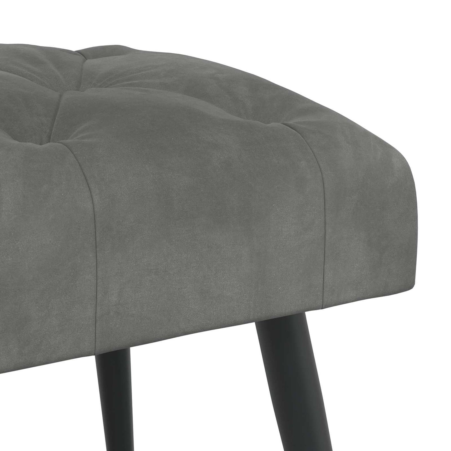 Bænk med knap tufting Mørkegrå 60 x 40 x 45 cm Fløjl