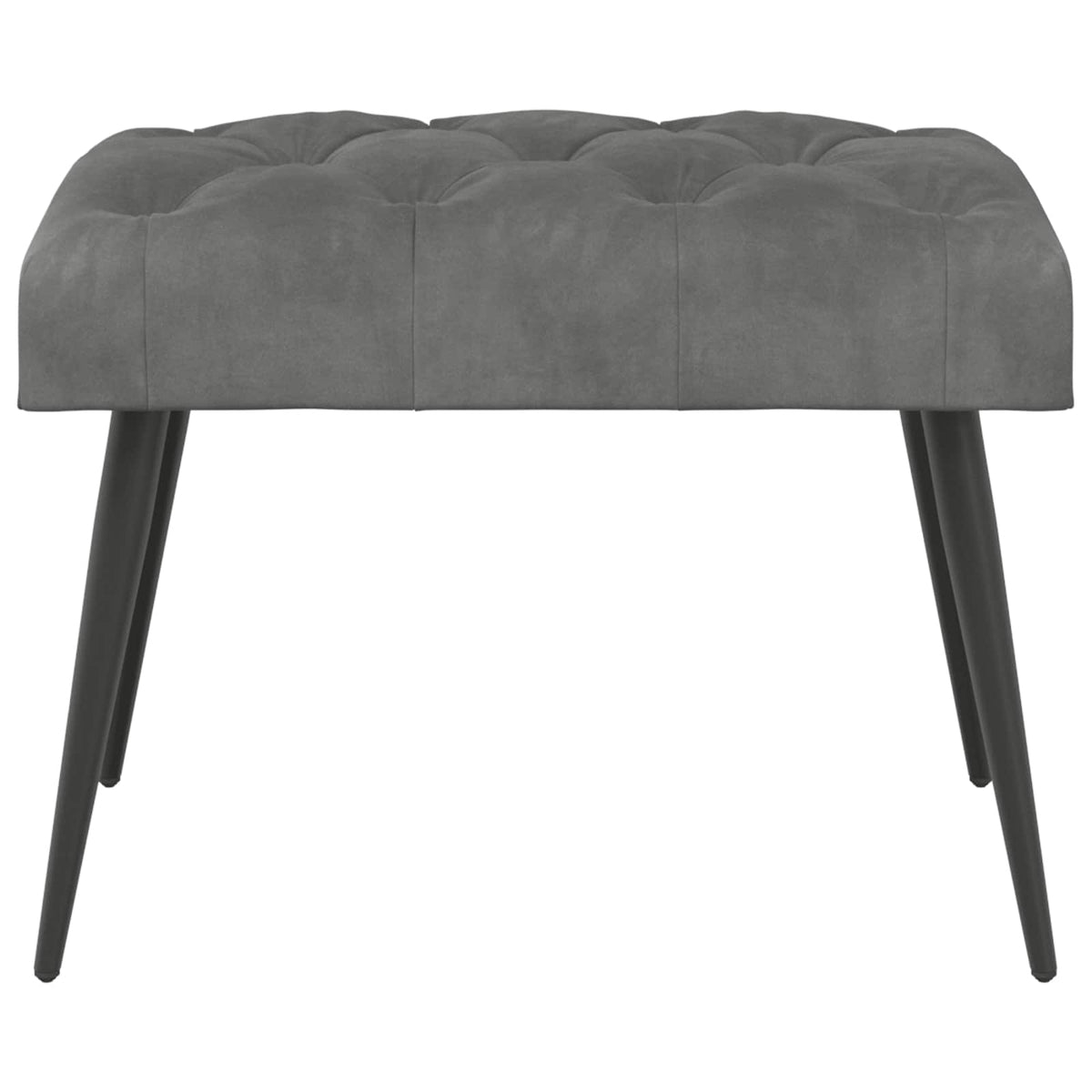 Bænk med knap tufting Mørkegrå 60 x 40 x 45 cm Fløjl