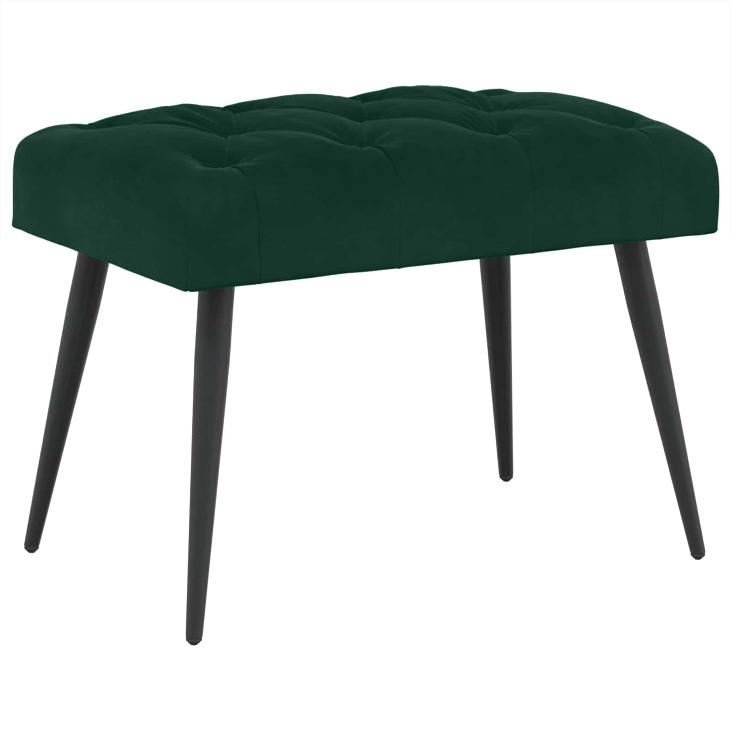 Bænk med knap tufting Mørkegrøn 60 x 40 x 45 cm Fløjl