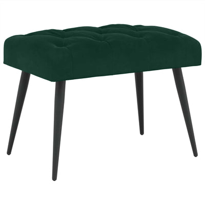 Bænk med knap tufting Mørkegrøn 60 x 40 x 45 cm Fløjl