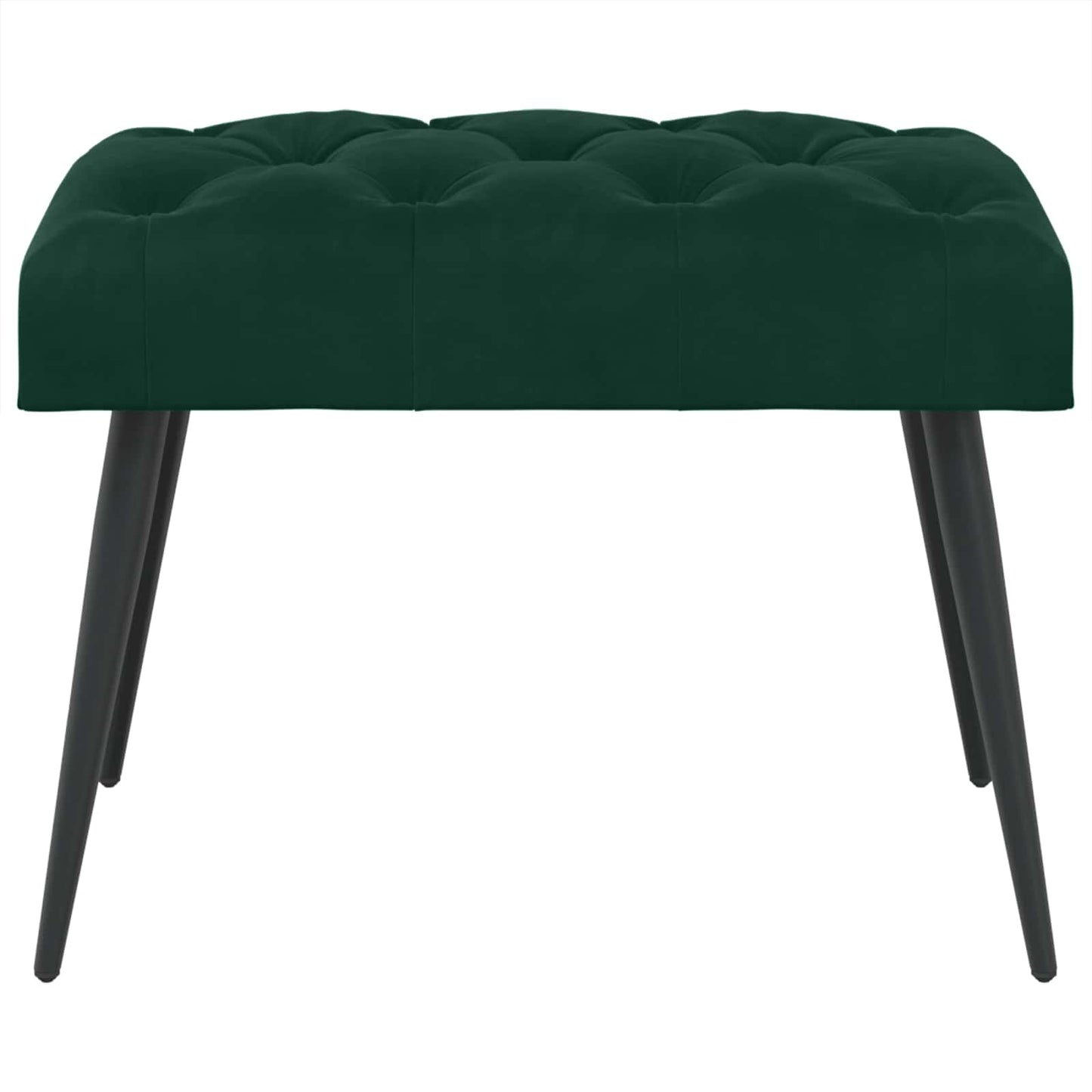 Bænk med knap tufting Mørkegrøn 60 x 40 x 45 cm Fløjl