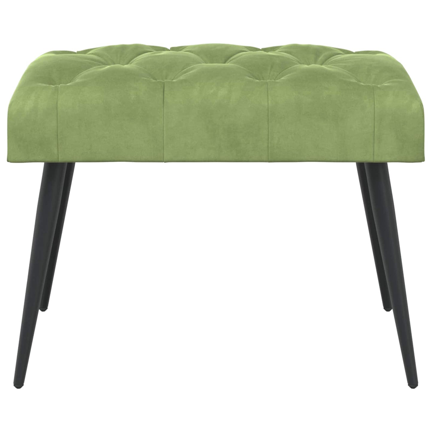 Bænk med knap tufting Lys grøn 60 x 40 x 45 cm Fløjl
