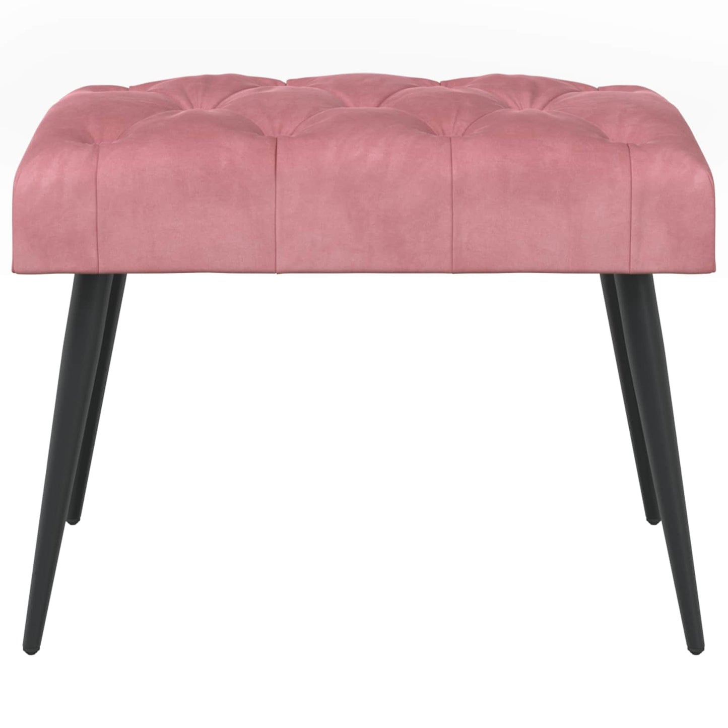 Bænk med knap tufting Lyserød 60 x 40 x 45 cm Fløjl