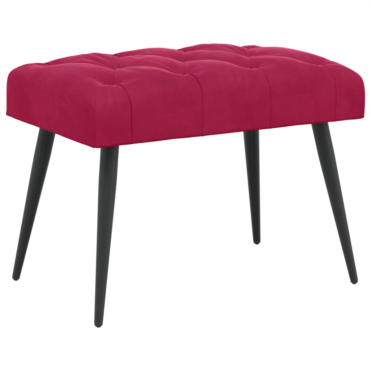 Bænk med knap tufting Vinrød 60 x 40 x 45 cm Fløjl