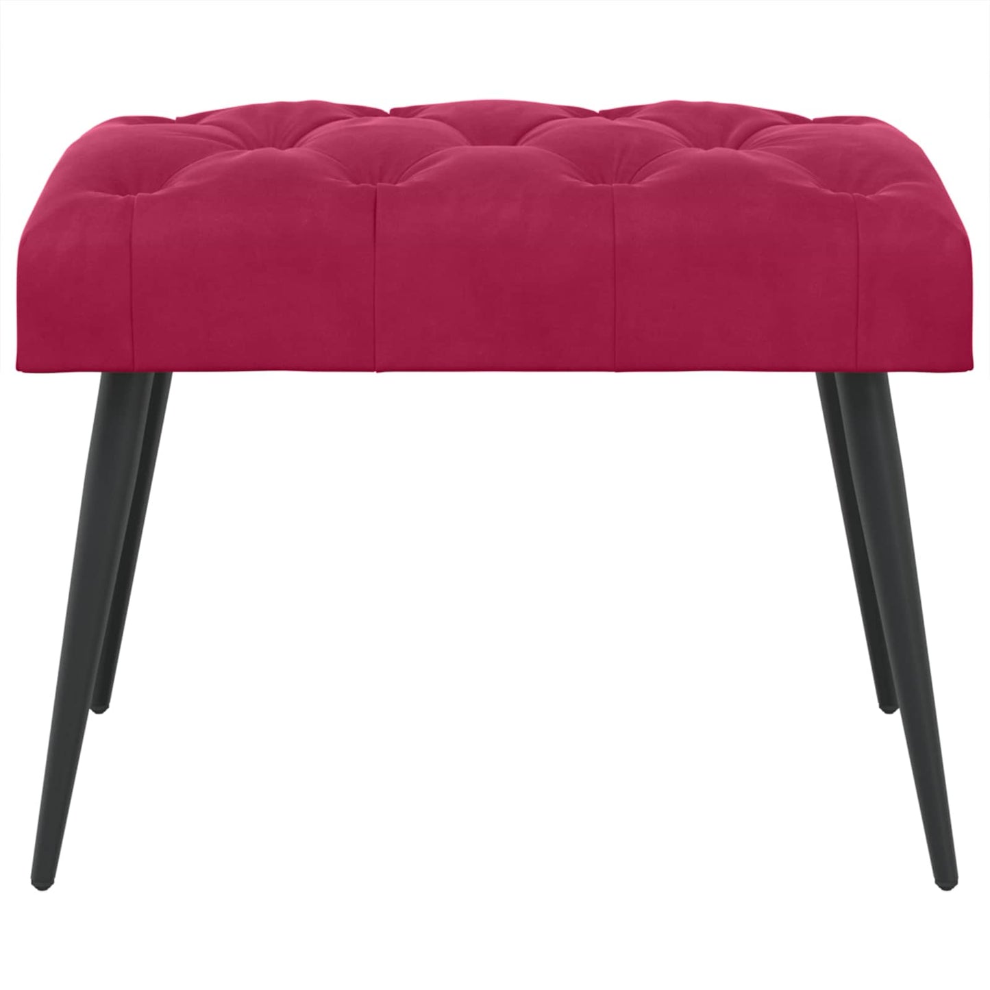 Bænk med knap tufting Vinrød 60 x 40 x 45 cm Fløjl