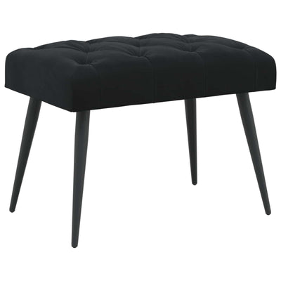 Bænk med knap tufting Sort 60 x 40 x 45 cm Fløjl