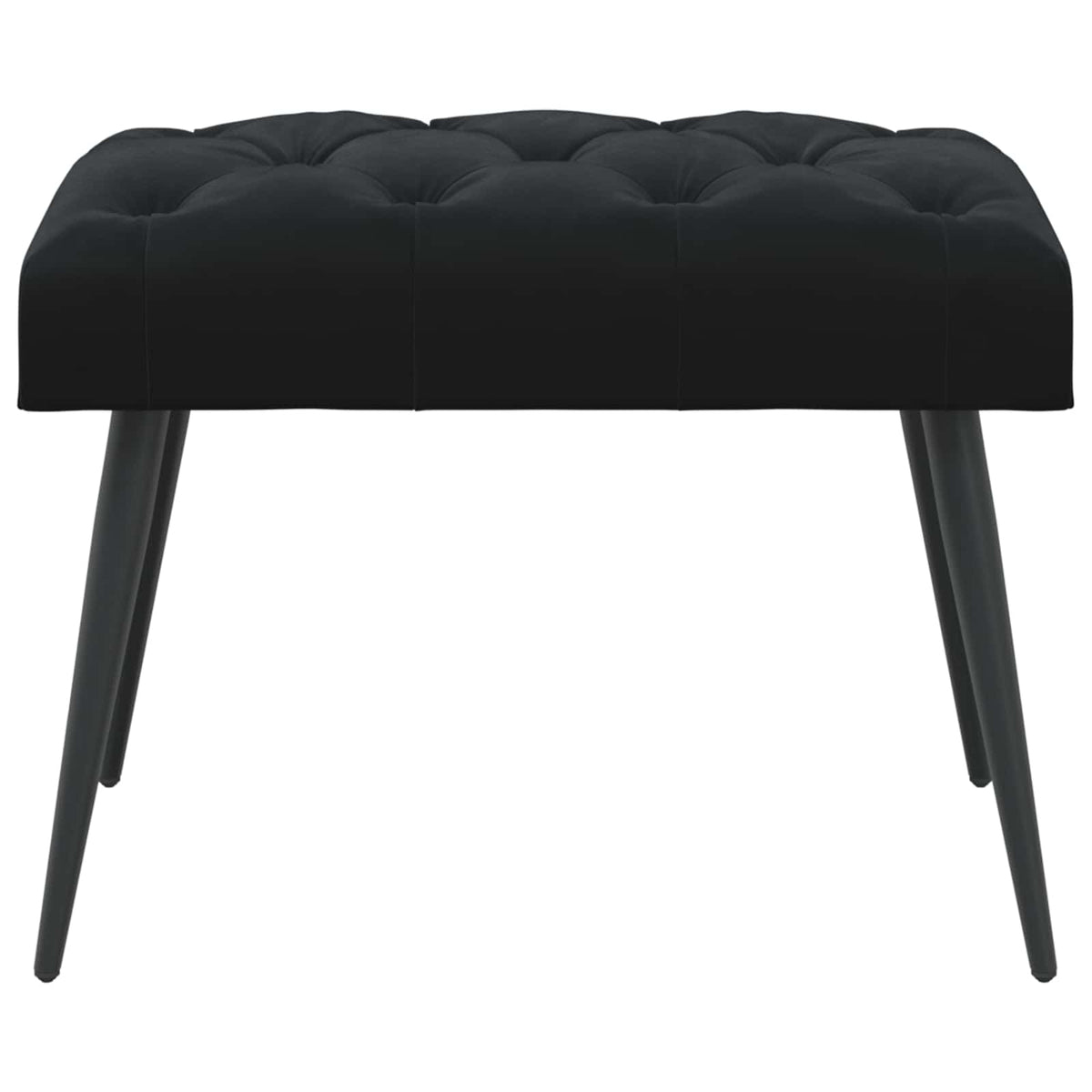 Bænk med knap tufting Sort 60 x 40 x 45 cm Fløjl