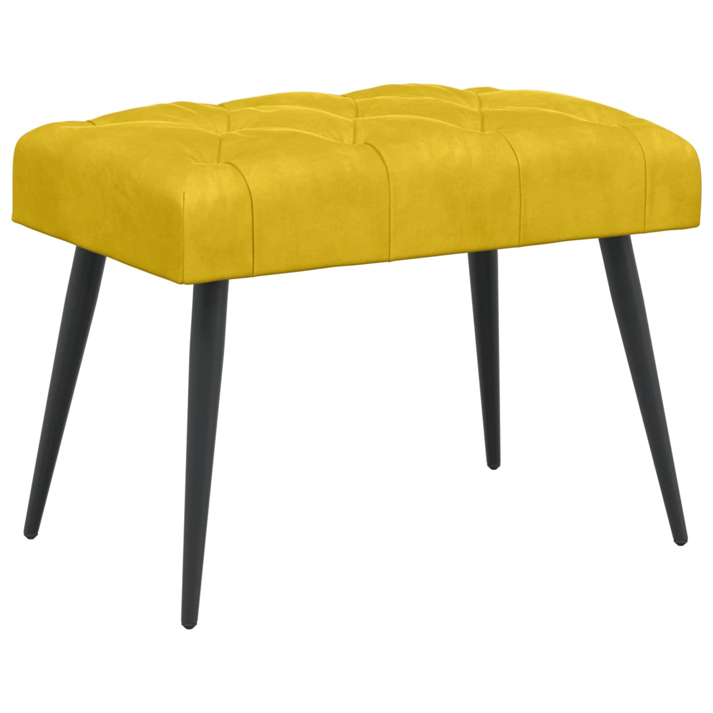 Bænk med knap tufting Gul 60 x 40 x 45 cm Fløjl