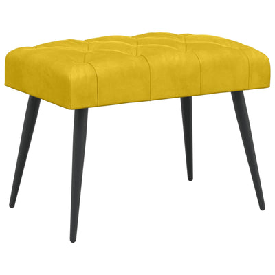 Bænk med knap tufting Gul 60 x 40 x 45 cm Fløjl