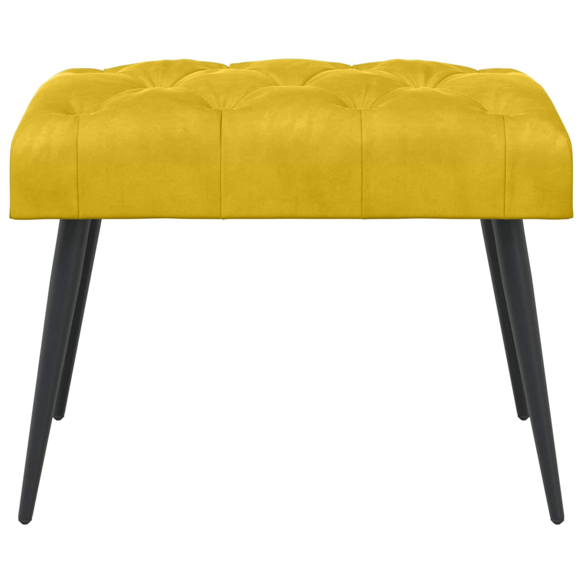 Bænk med knap tufting Gul 60 x 40 x 45 cm Fløjl