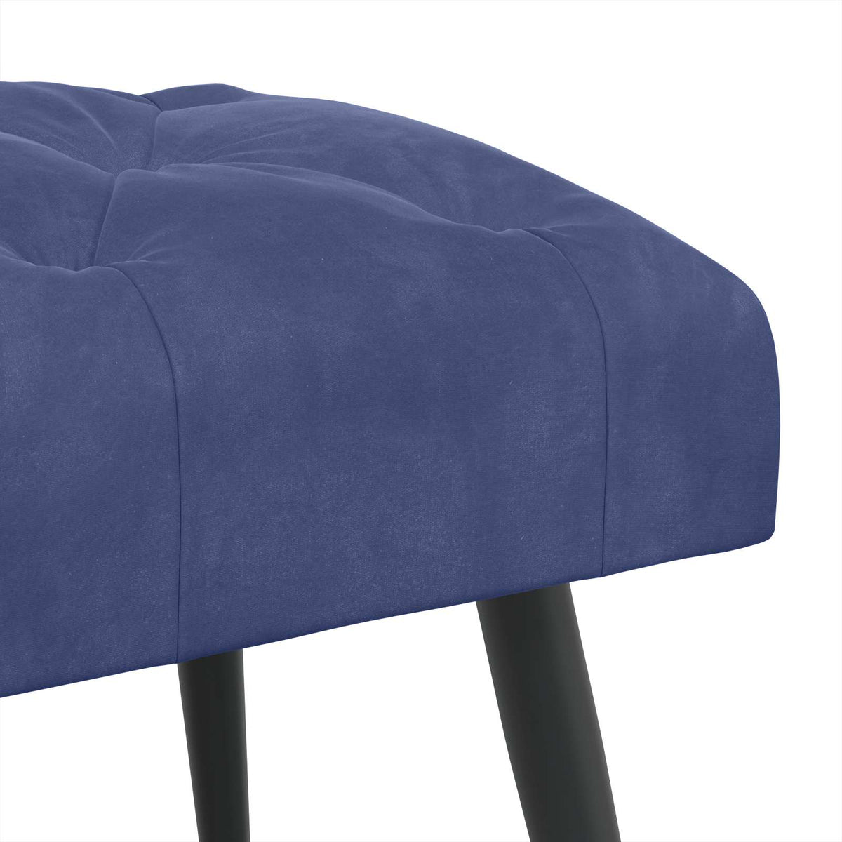Bænk med knap tufting Politi blå 60 x 40 x 45 cm Fløjl