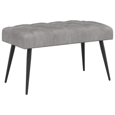 Bænk med knap tufting Lysegrå 80 x 40 x 46 cm Fløjl