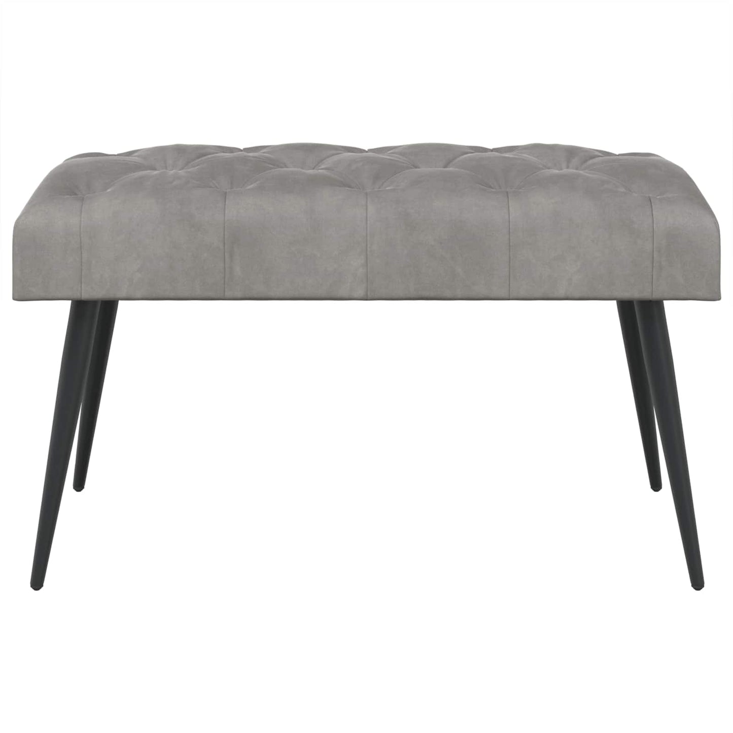 Bænk med knap tufting Lysegrå 80 x 40 x 46 cm Fløjl