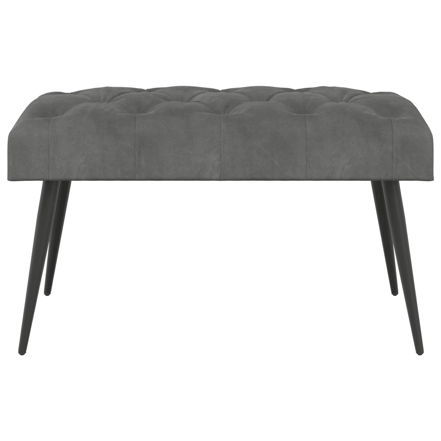 Bænk med knap tufting Mørkegrå 80 x 40 x 46 cm Fløjl