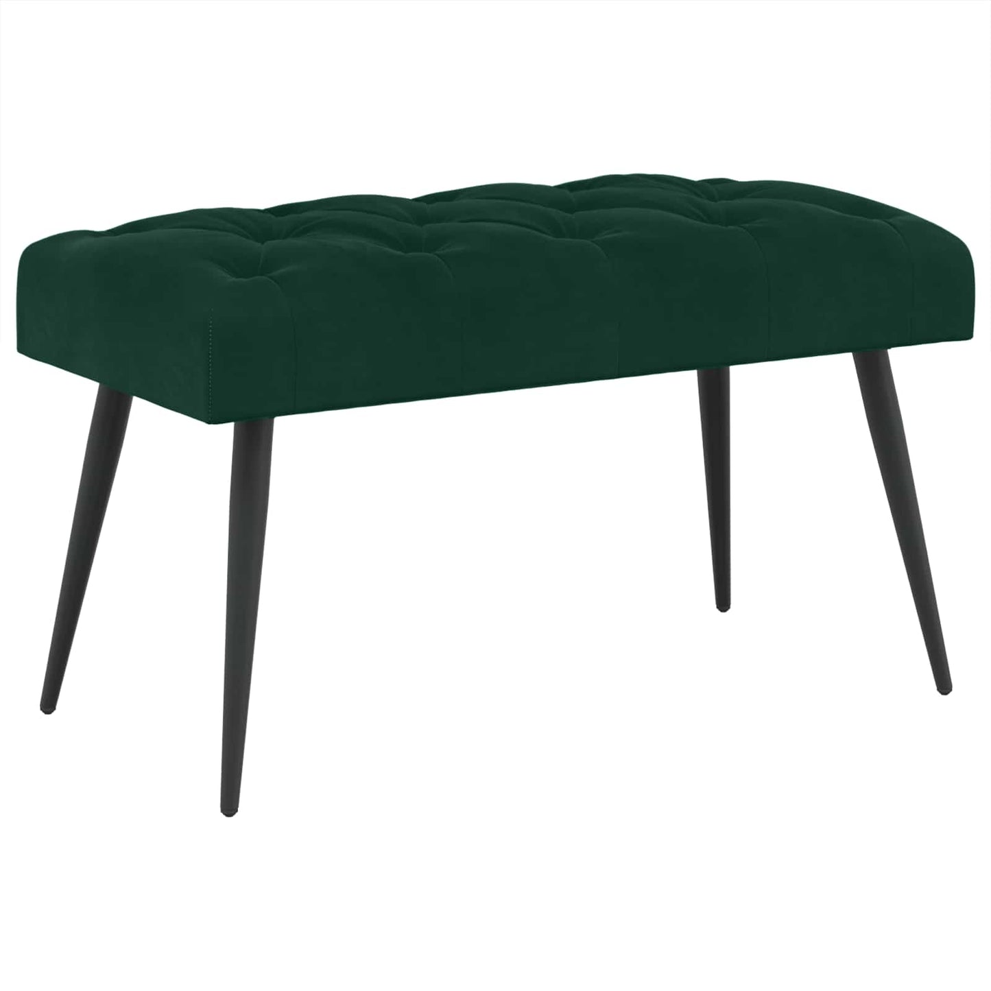 Bænk med knap tufting Mørkegrøn 80 x 40 x 46 cm Fløjl