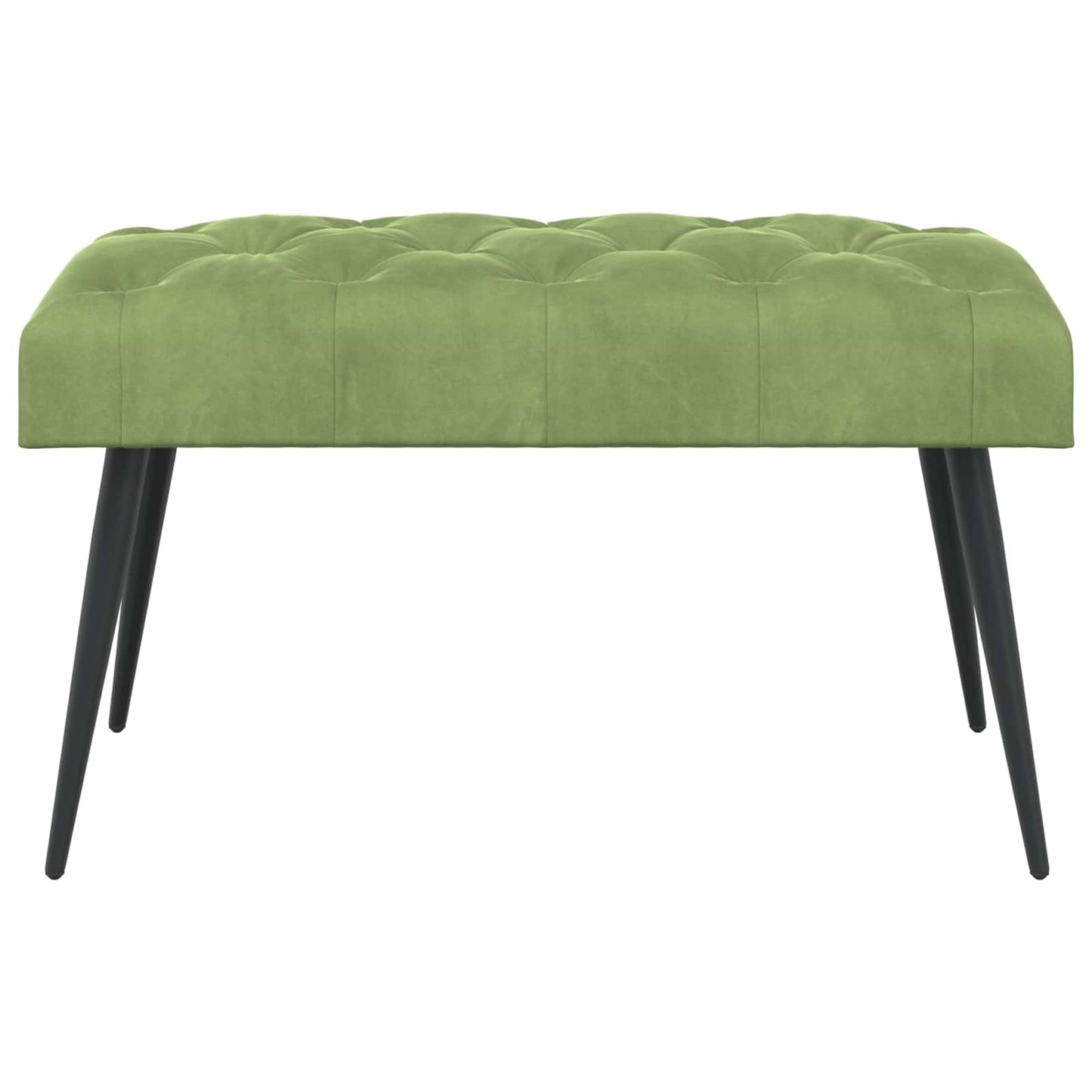 Bænk med knap tufting Lys grøn 80 x 40 x 46 cm Fløjl