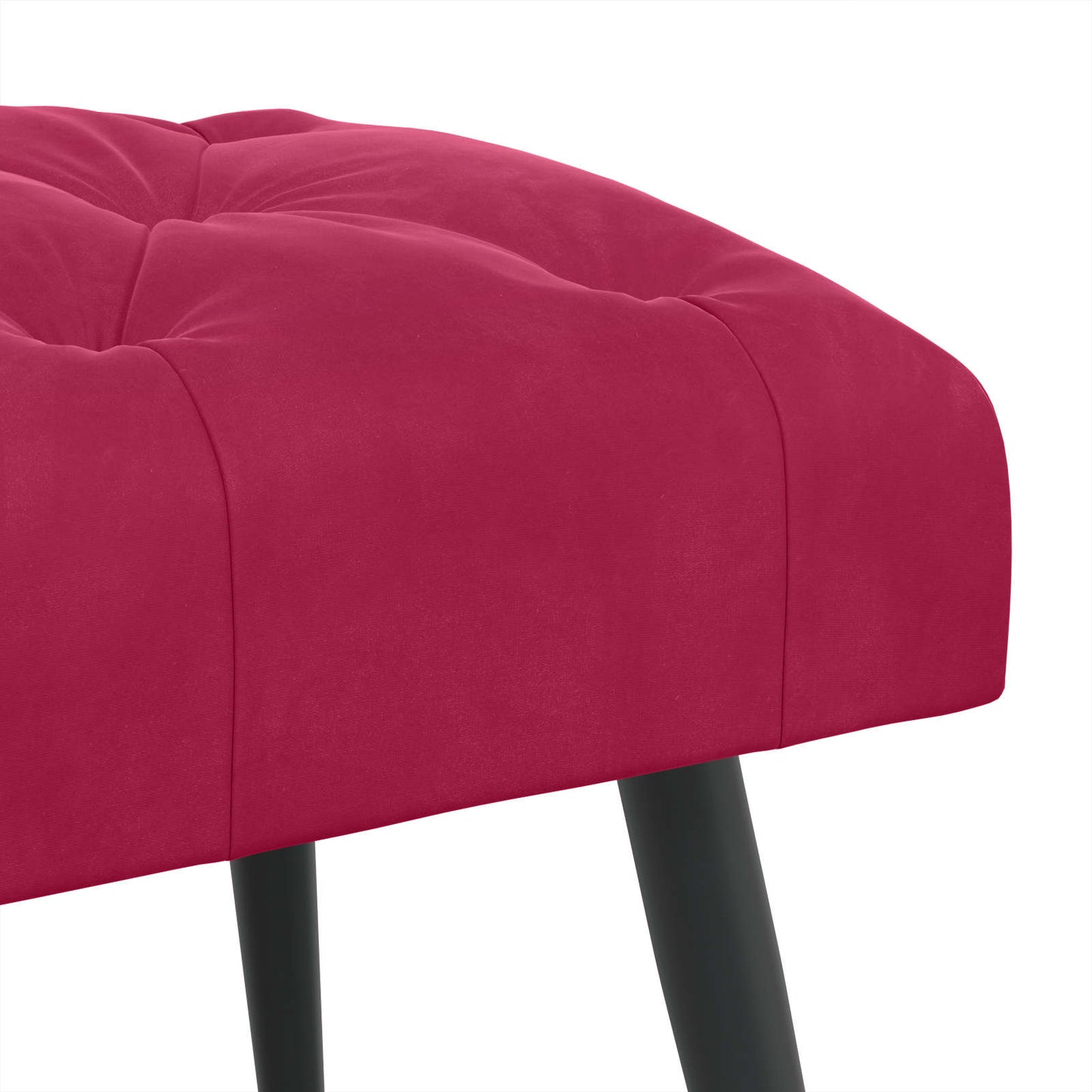 Bænk med knap tufting Vinrød 80 x 40 x 46 cm Fløjl
