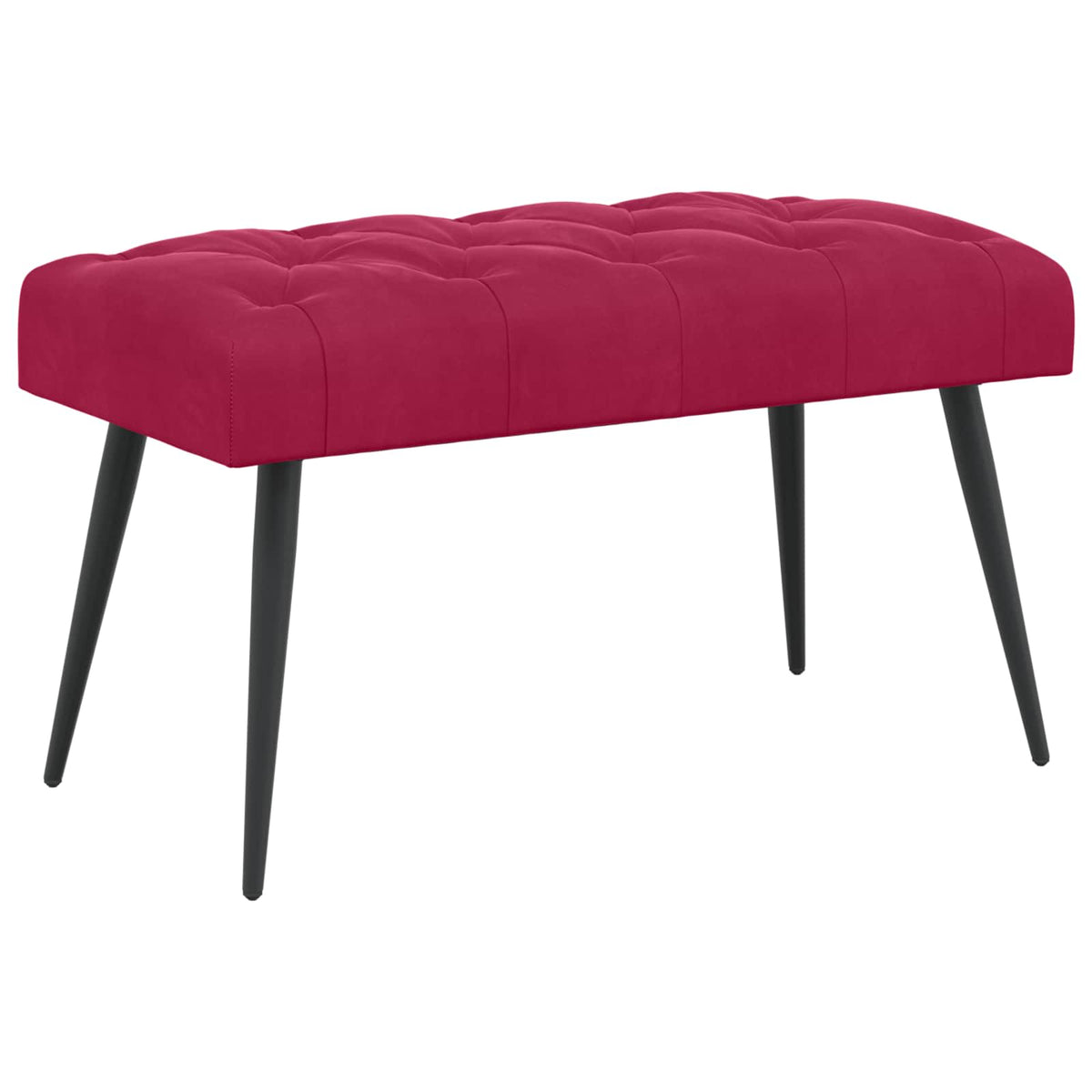 Bænk med knap tufting Vinrød 80 x 40 x 46 cm Fløjl