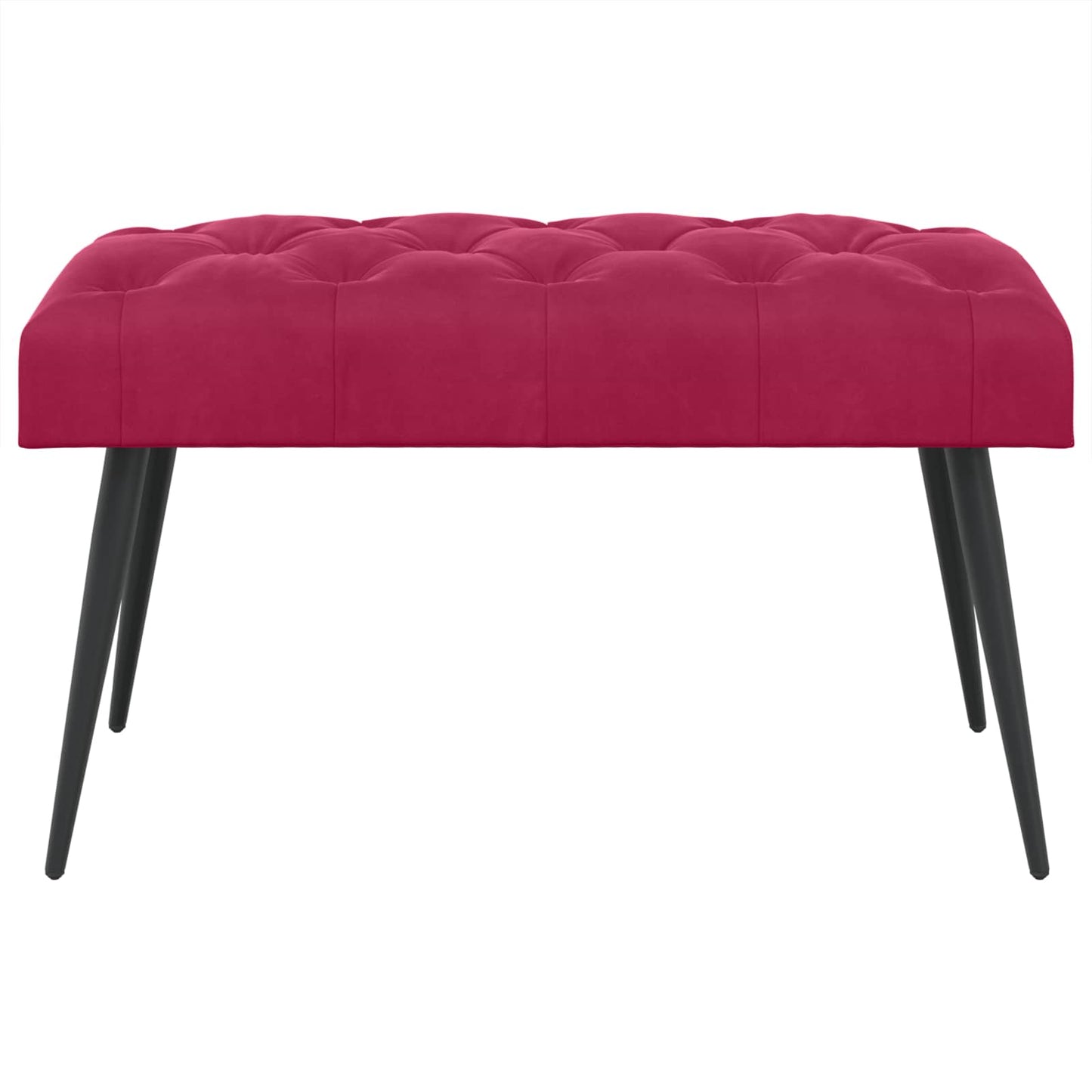 Bænk med knap tufting Vinrød 80 x 40 x 46 cm Fløjl