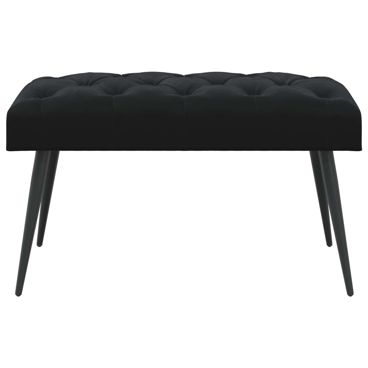 Bænk med knap tufting Sort 80 x 40 x 46 cm Fløjl