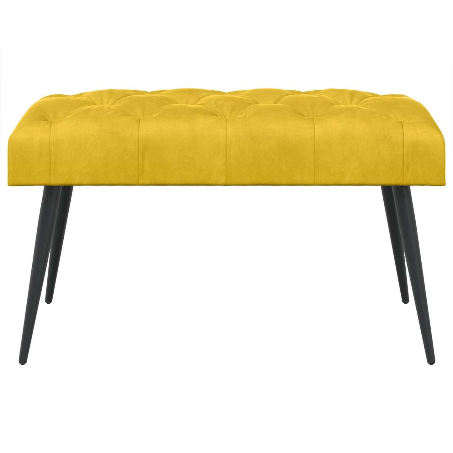 Bænk med knap tufting Gul 80 x 40 x 46 cm Fløjl