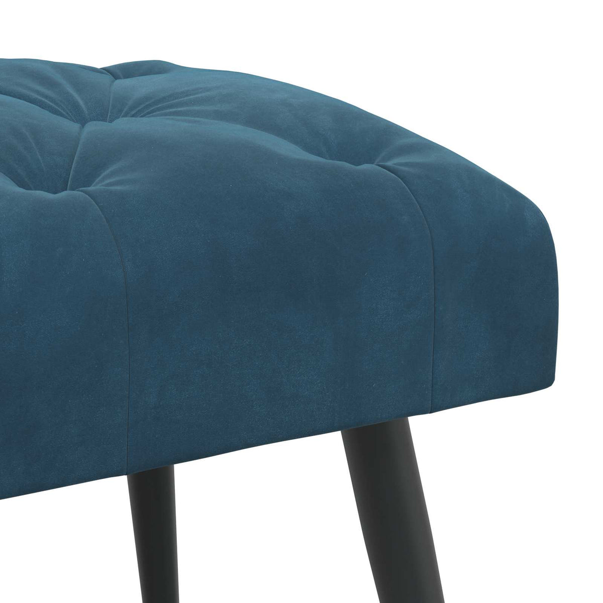 Bænk med knap tufting Blå 80 x 40 x 46 cm Fløjl