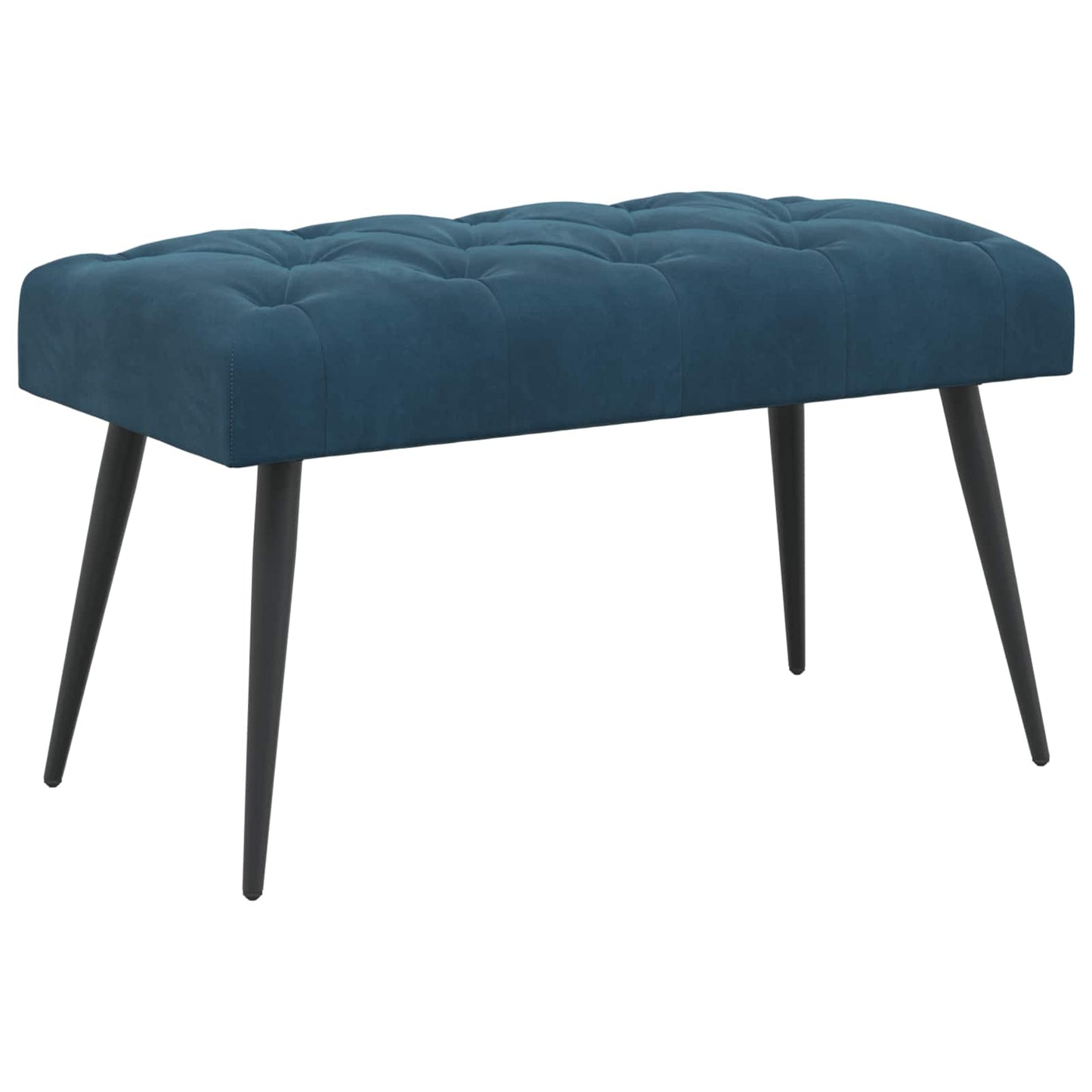 Bænk med knap tufting Blå 80 x 40 x 46 cm Fløjl