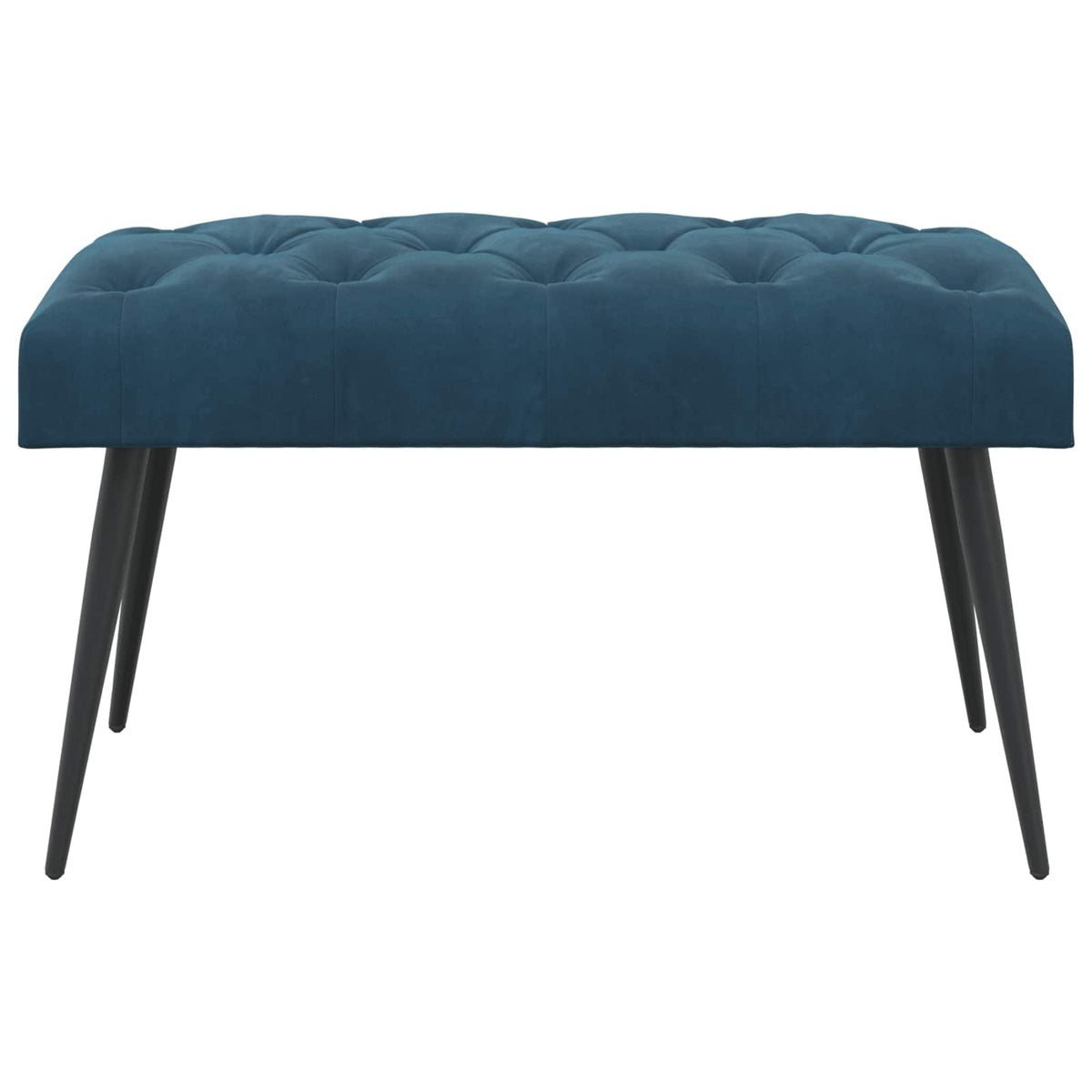 Bænk med knap tufting Blå 80 x 40 x 46 cm Fløjl