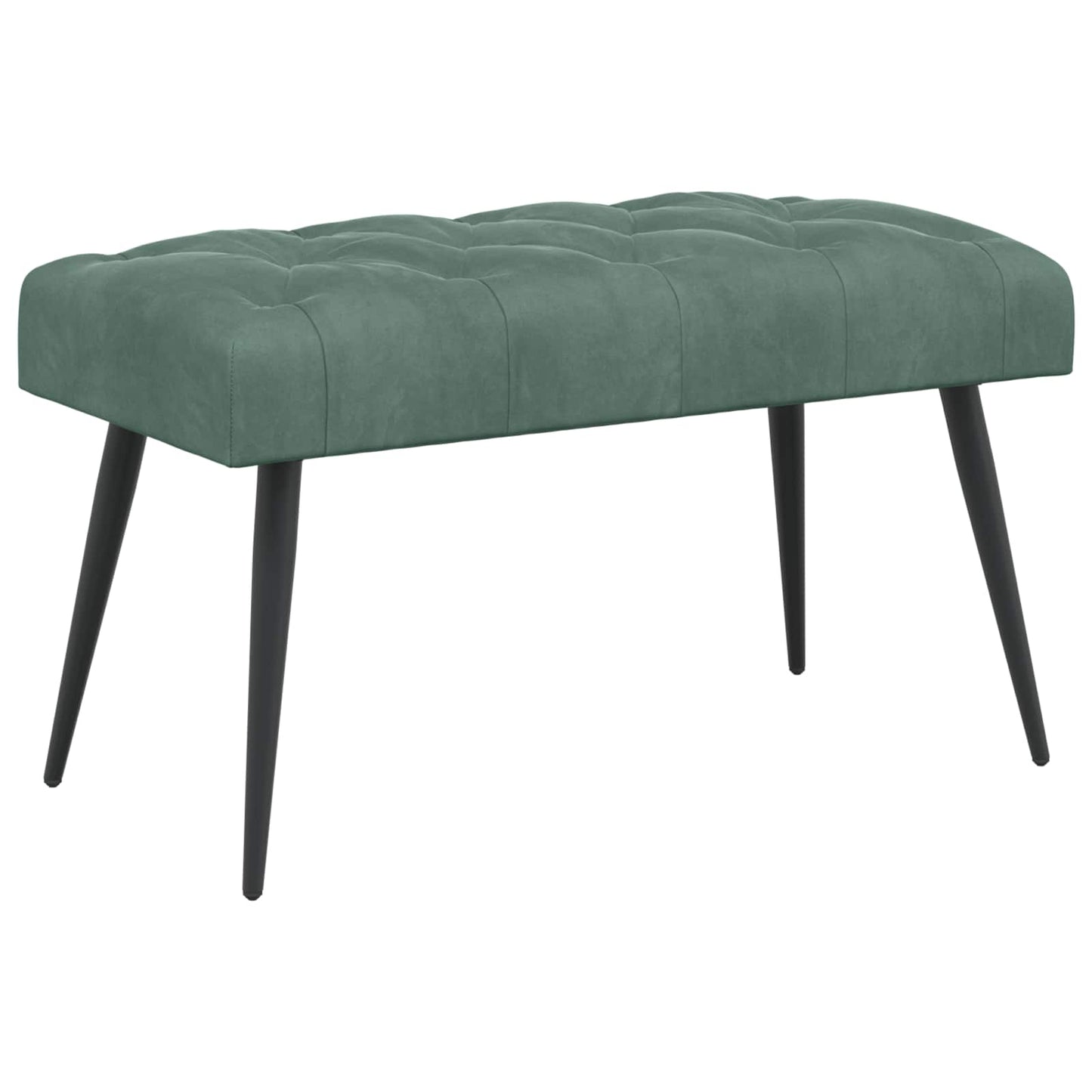 Bænk med knap tufting Havgrøn 80 x 40 x 46 cm Fløjl