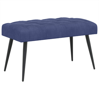 Bænk med knap tufting Politi blå 80 x 40 x 46 cm Fløjl