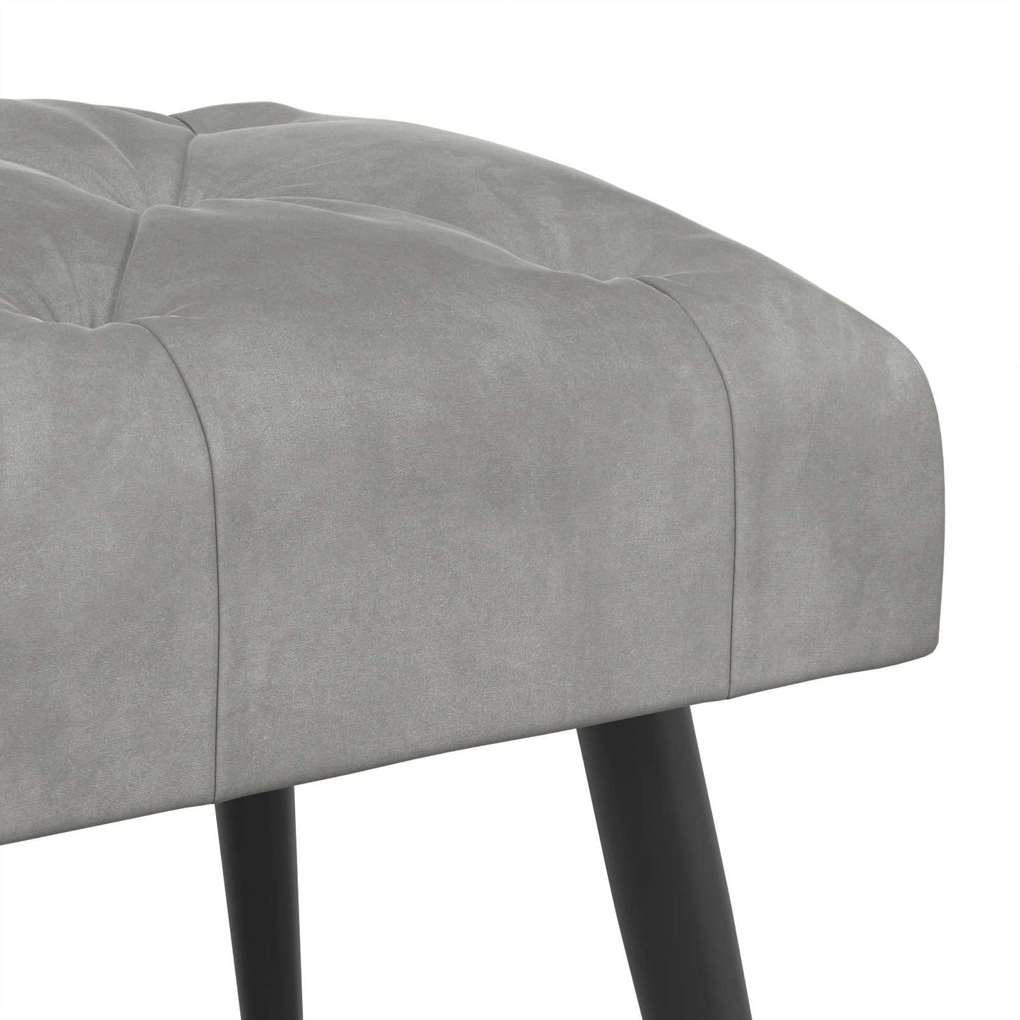Bænk med knap tufting Lysegrå 110 x 40 x 46 cm Fløjl