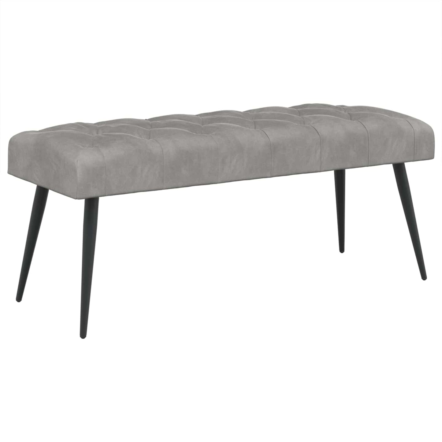 Bænk med knap tufting Lysegrå 110 x 40 x 46 cm Fløjl