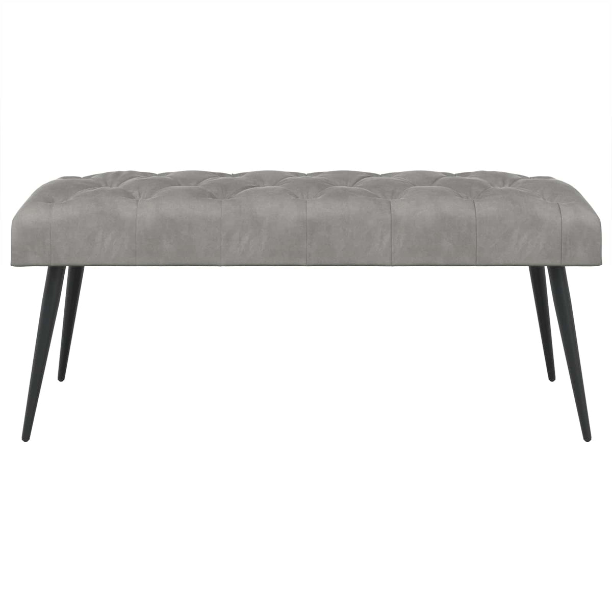 Bænk med knap tufting Lysegrå 110 x 40 x 46 cm Fløjl