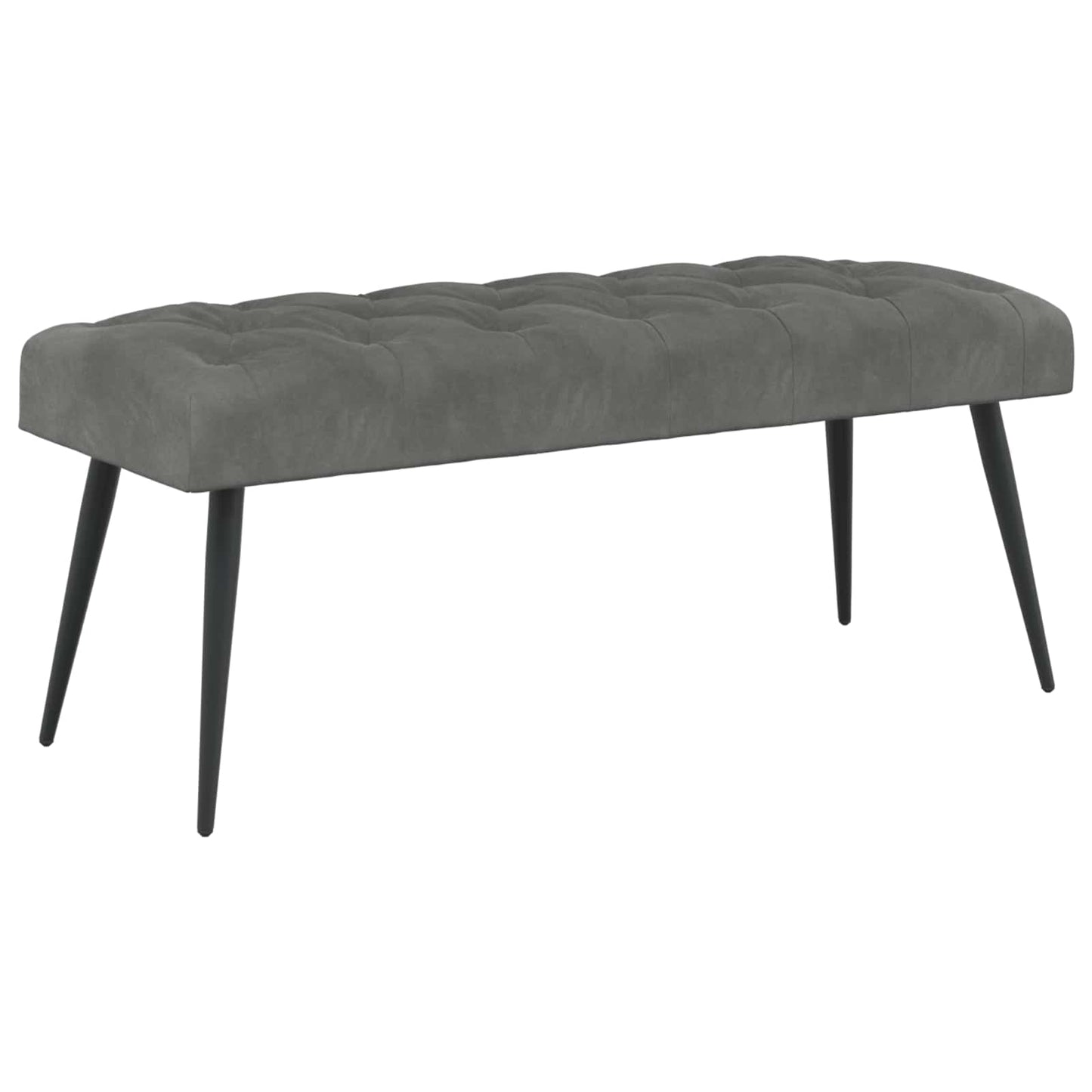 Bænk med knap tufting Mørkegrå 110 x 40 x 46 cm Fløjl
