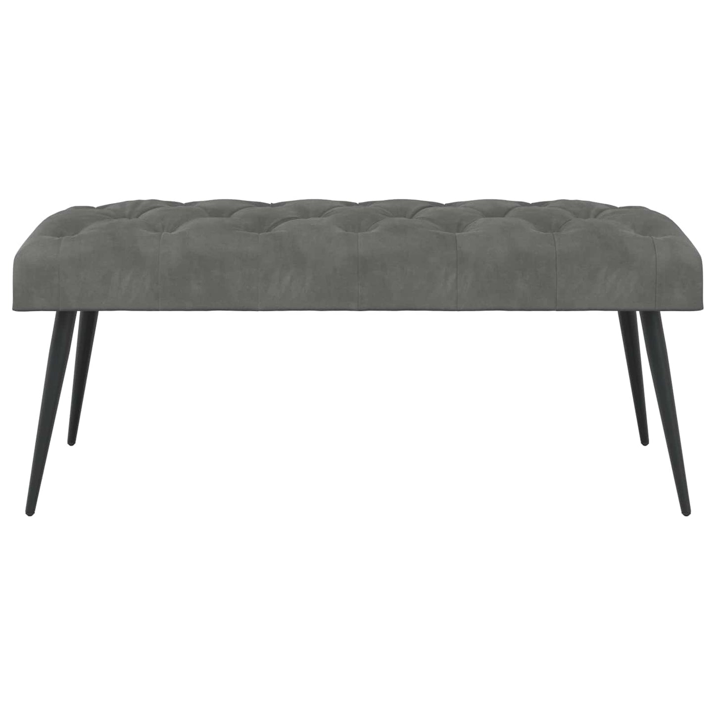 Bænk med knap tufting Mørkegrå 110 x 40 x 46 cm Fløjl