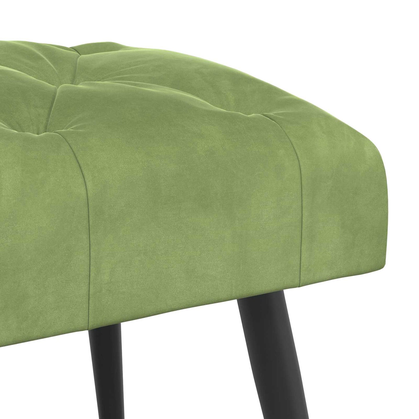Bænk med knap tufting Lys grøn 110 x 40 x 46 cm Fløjl