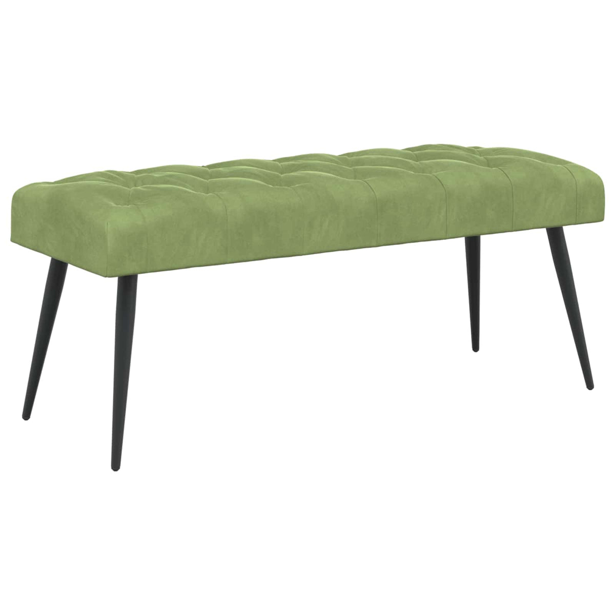 Bænk med knap tufting Lys grøn 110 x 40 x 46 cm Fløjl