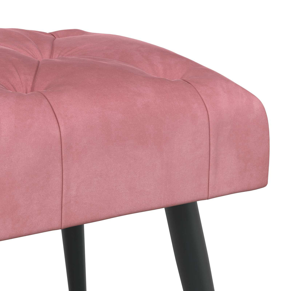 Bænk med knap tufting Lyserød 110 x 40 x 46 cm Fløjl