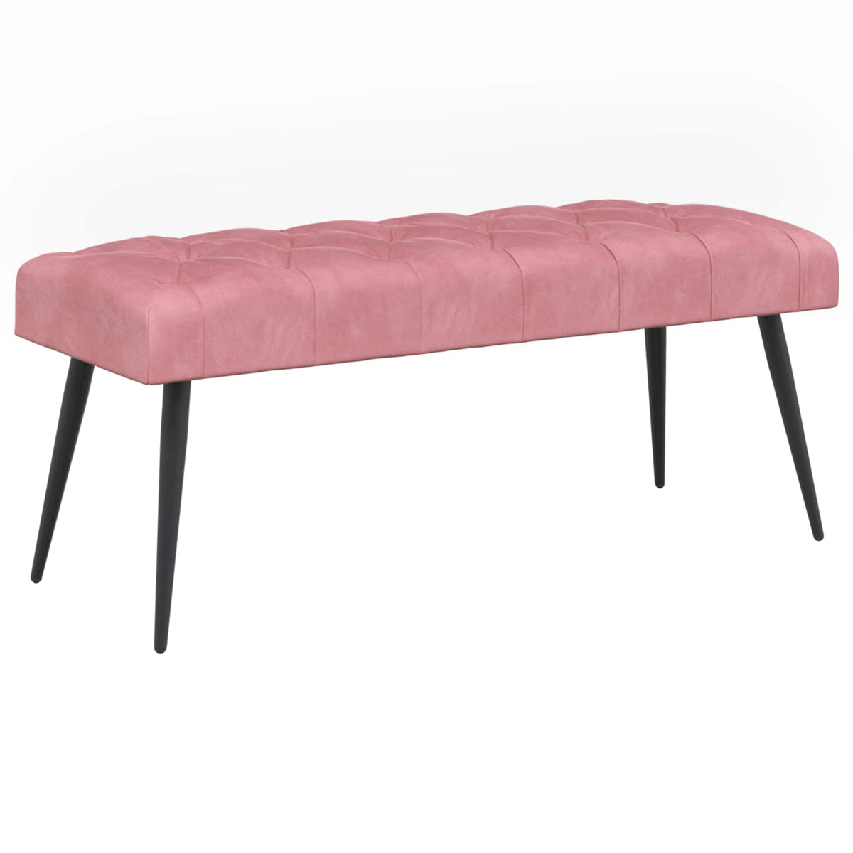 Bænk med knap tufting Lyserød 110 x 40 x 46 cm Fløjl