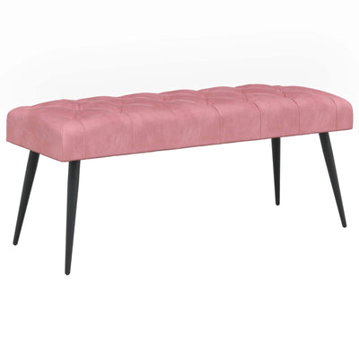 Bænk med knap tufting Lyserød 110 x 40 x 46 cm Fløjl