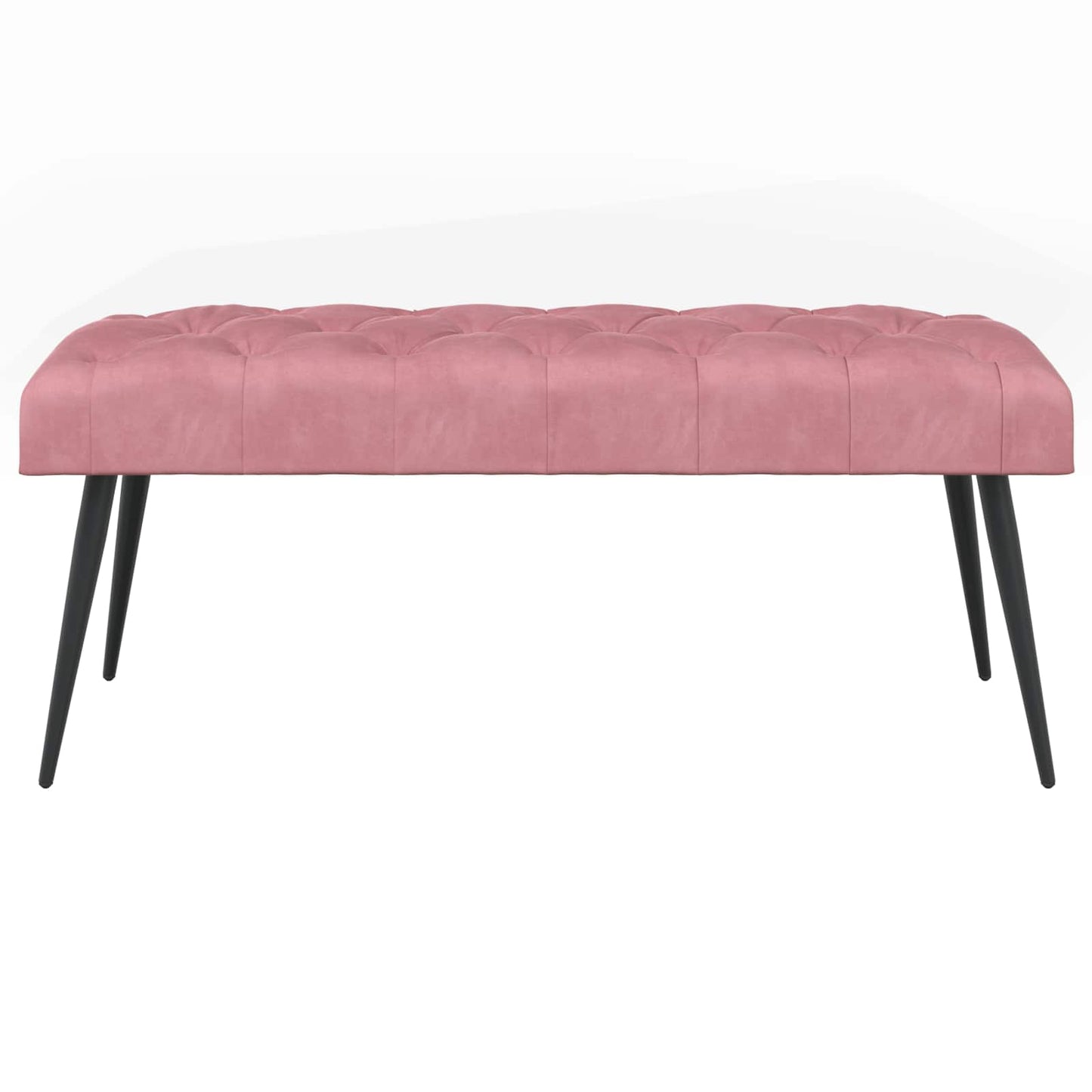 Bænk med knap tufting Lyserød 110 x 40 x 46 cm Fløjl