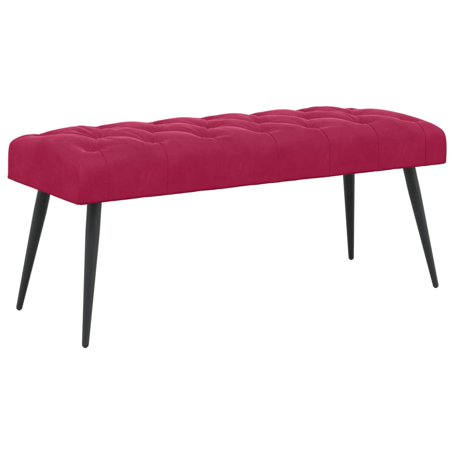 Bænk med knap tufting Vinrød 110 x 40 x 46 cm Fløjl
