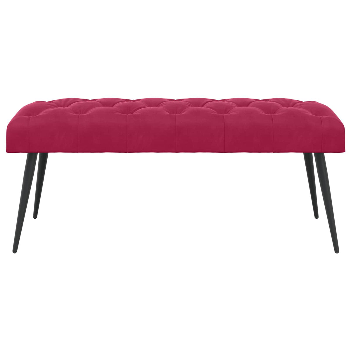 Bænk med knap tufting Vinrød 110 x 40 x 46 cm Fløjl